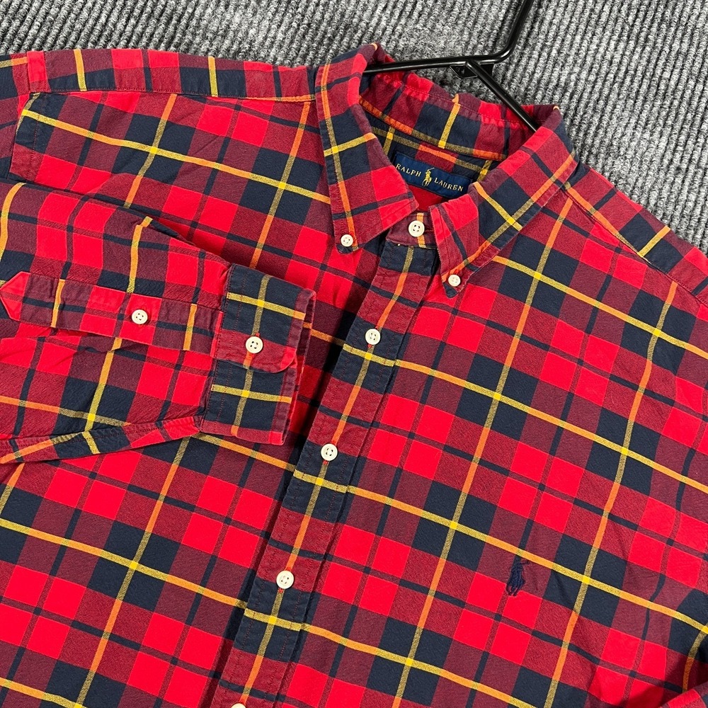 Ralph Lauren Shirt Mens 3XLT Red Plaid Long Sleeve Button Down Casual Dress
